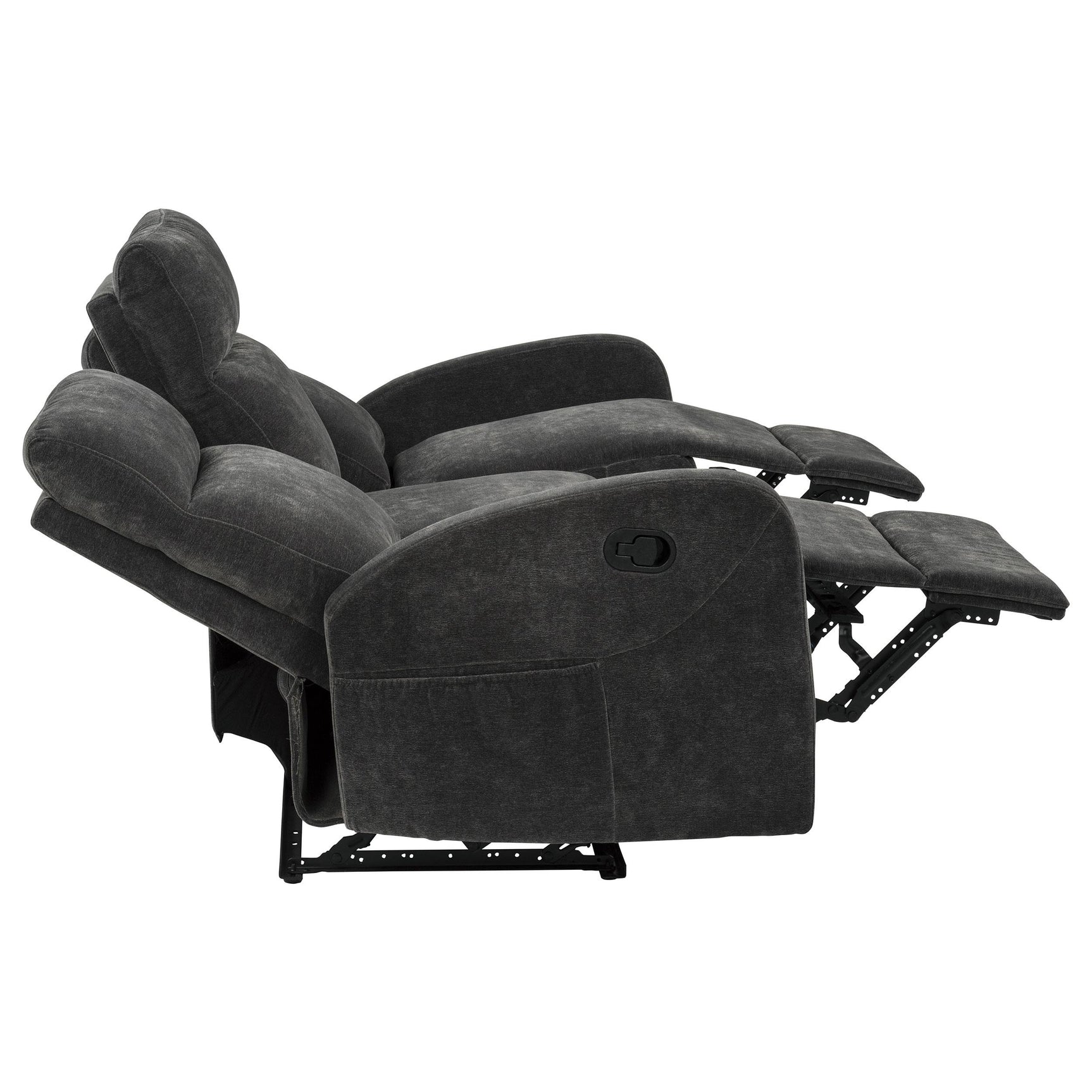 Hamilton reclining sofa in charcoal grey, front view