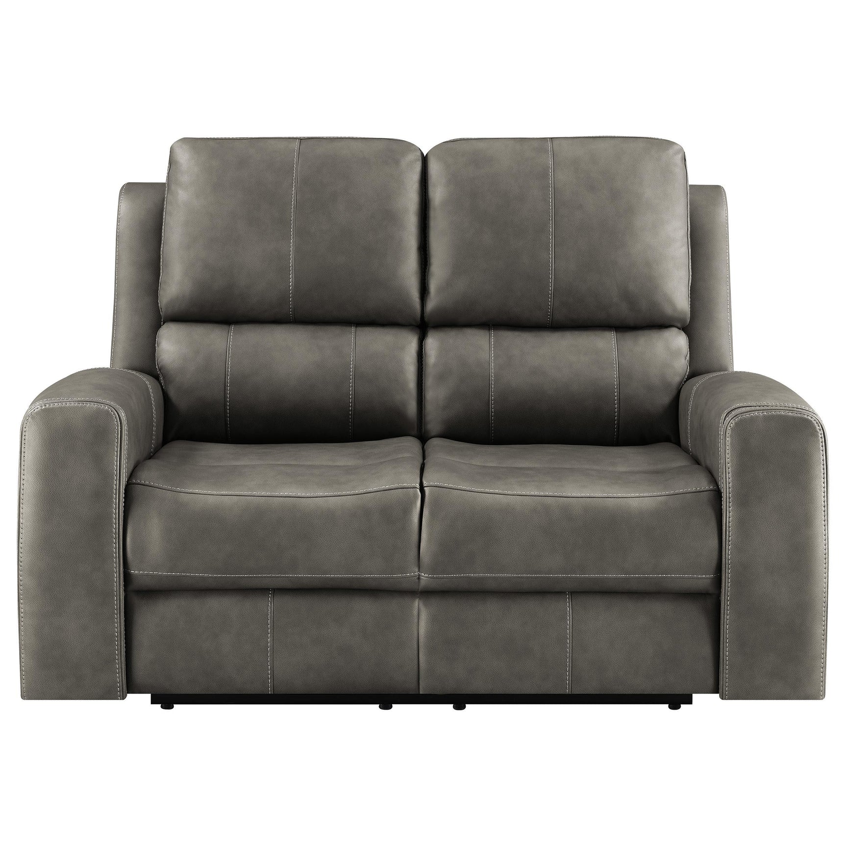 Close-up of control panel with USB ports on Brickston Loveseat