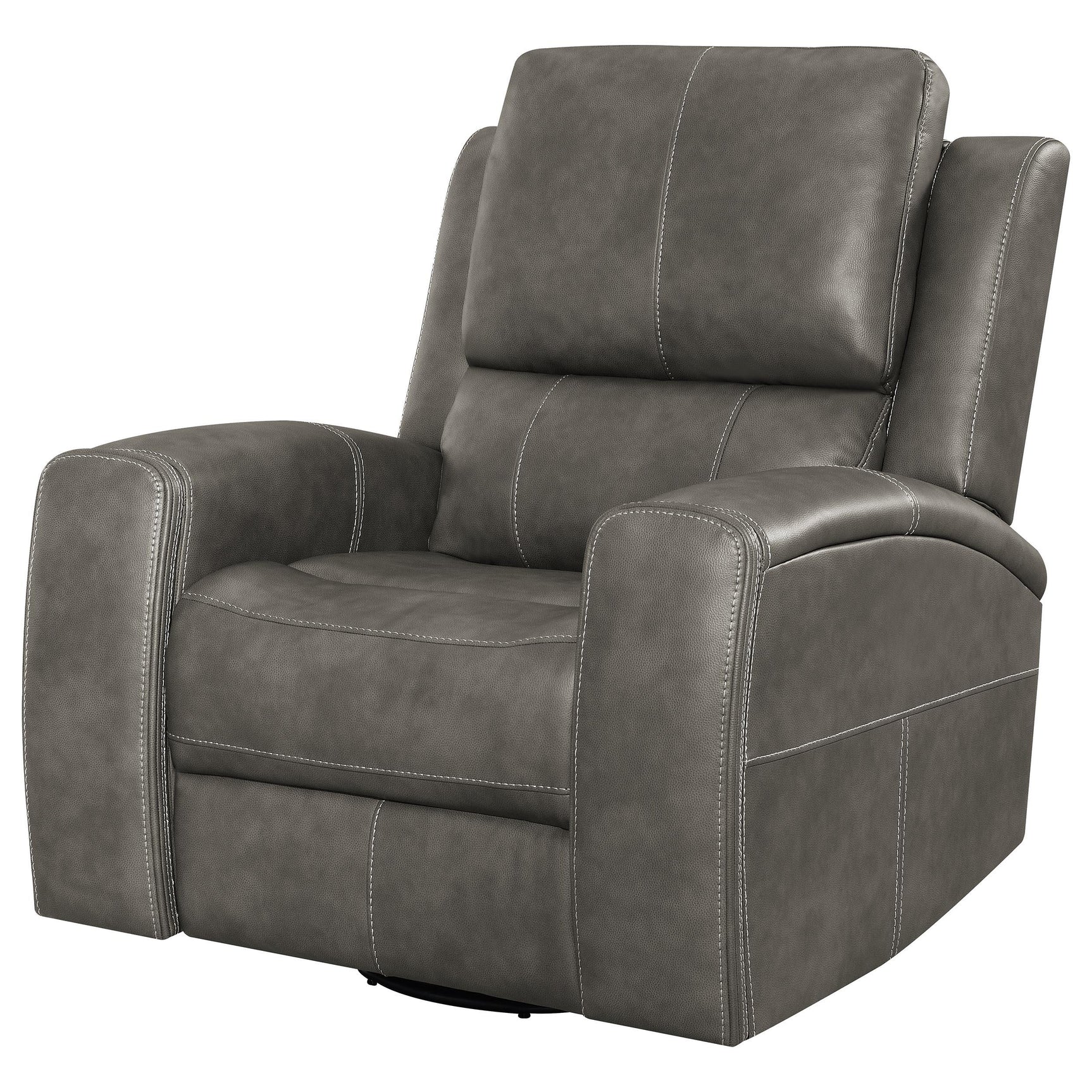 Rear view displaying swivel and glider mechanism
