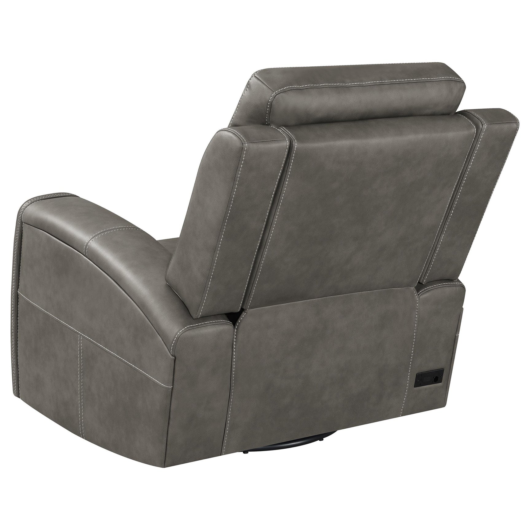 Integrated USB-A and USB-C ports on recliner arm