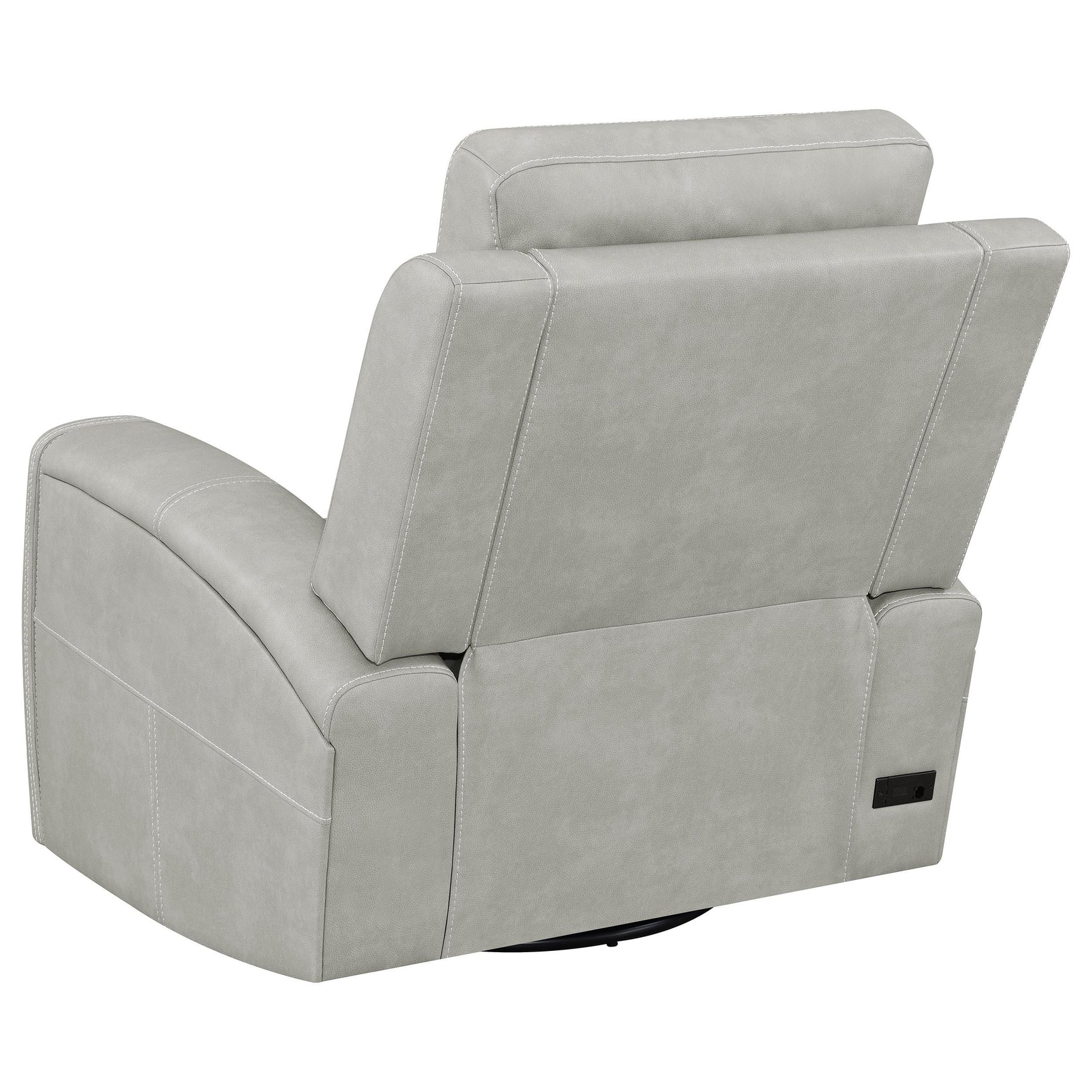 Recliner in fully reclined position with plush cushioning