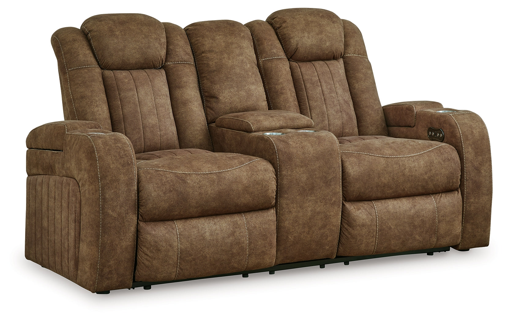 Wolfridge Brindle Recliner in fully reclined position