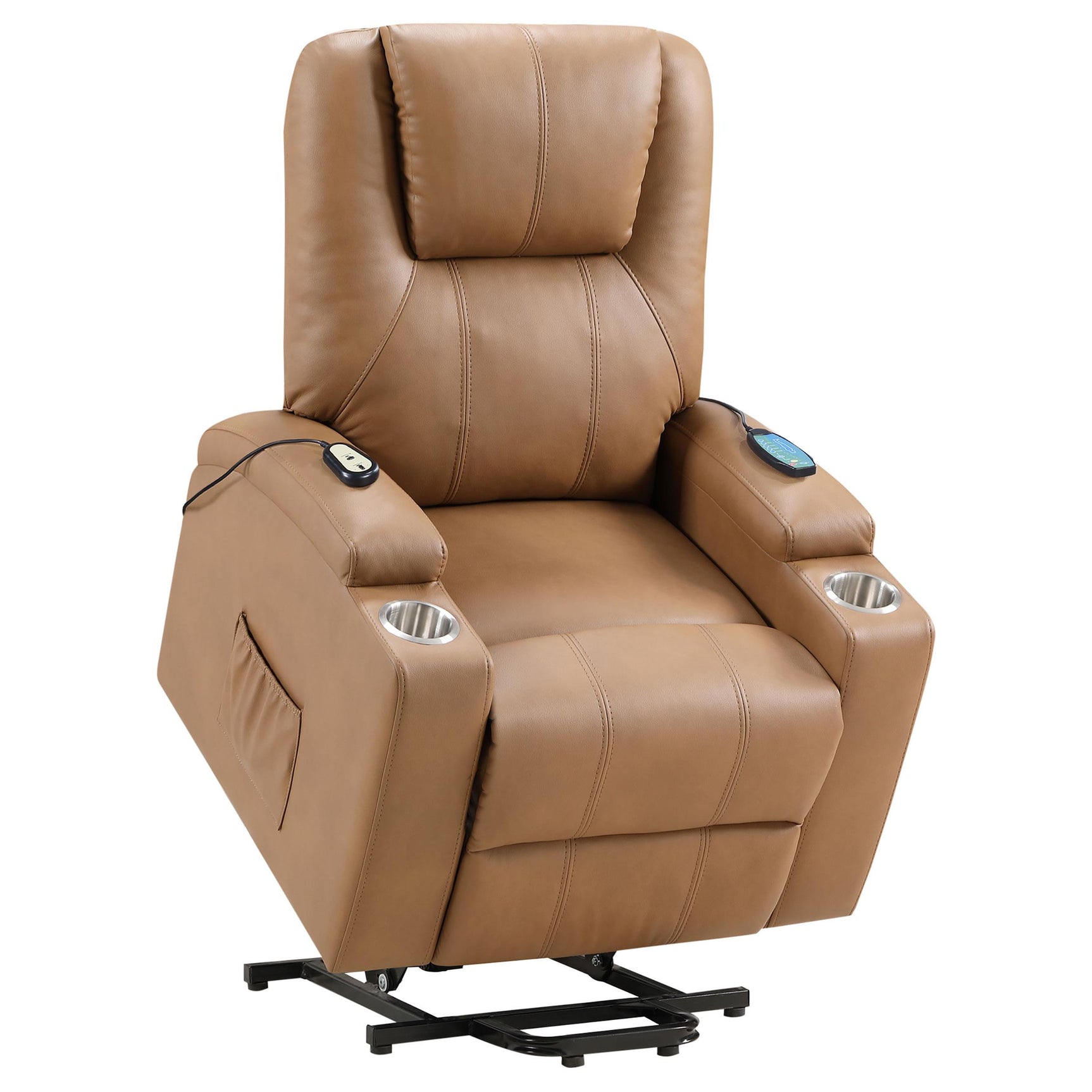 Profile of Armstrong camel recliner in living room