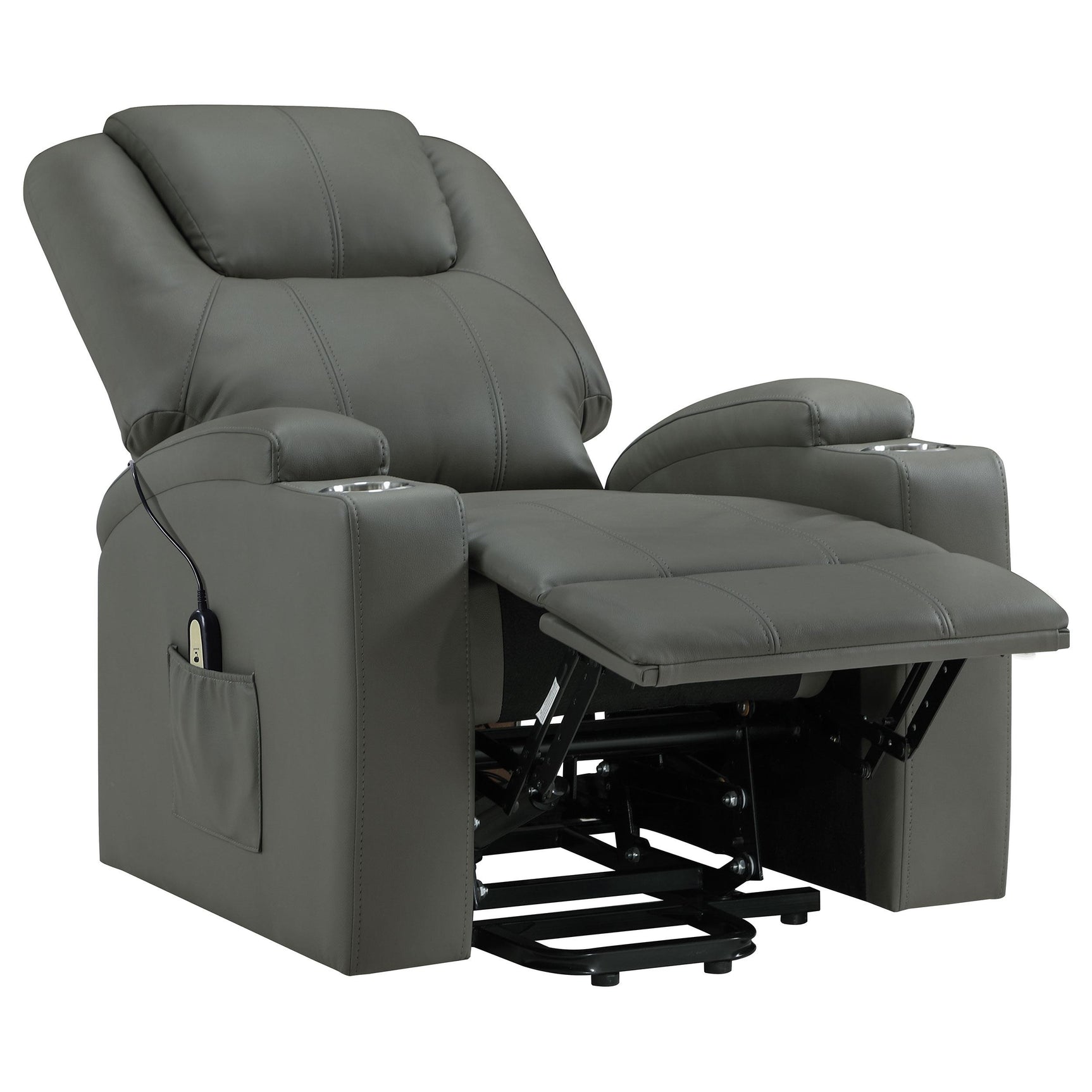Armrest detail with integrated cup holder