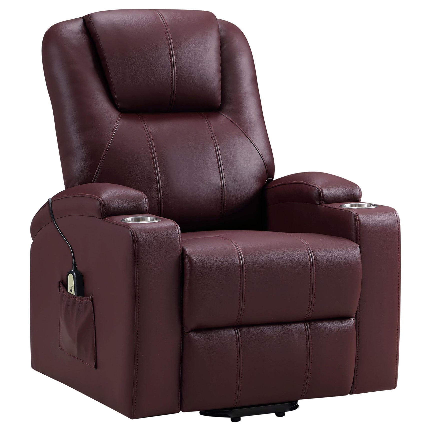 Recliner back view showcasing upholstery