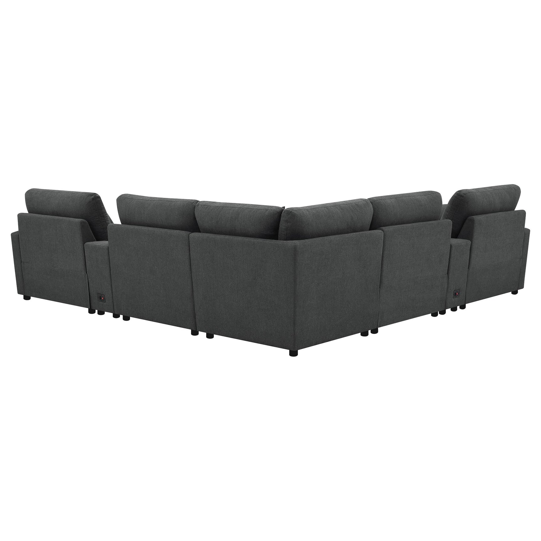 Collins 7-piece sectional layout with modular pieces in dark grey