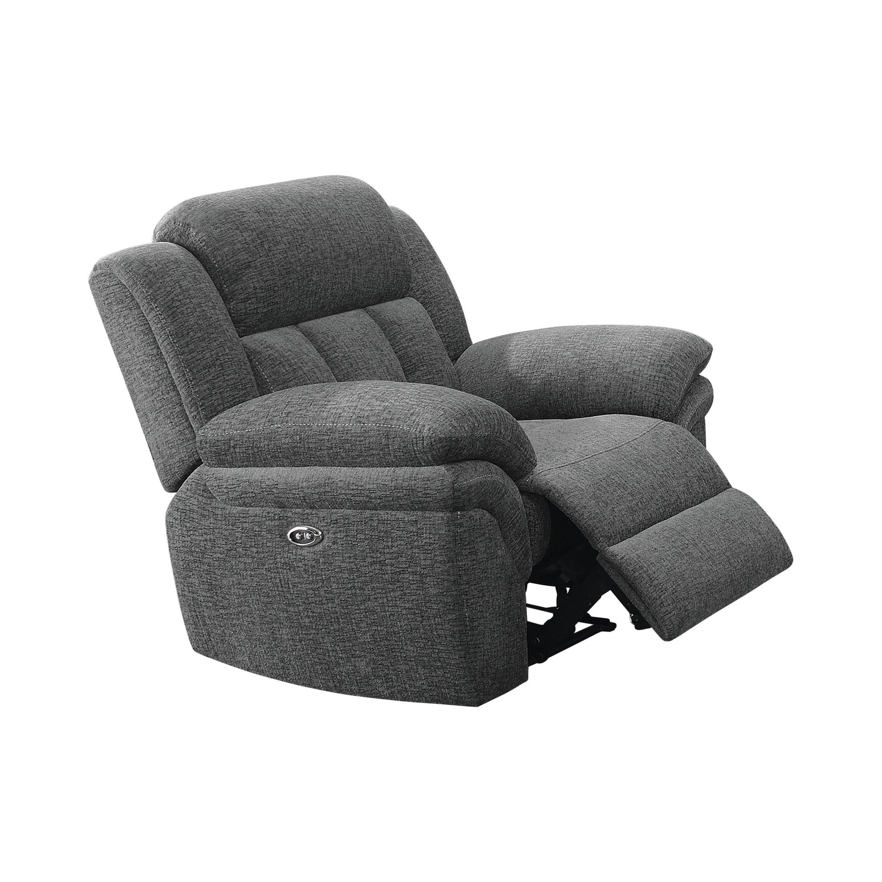 Close-up of armrest and upholstery on Bahrain Recliner