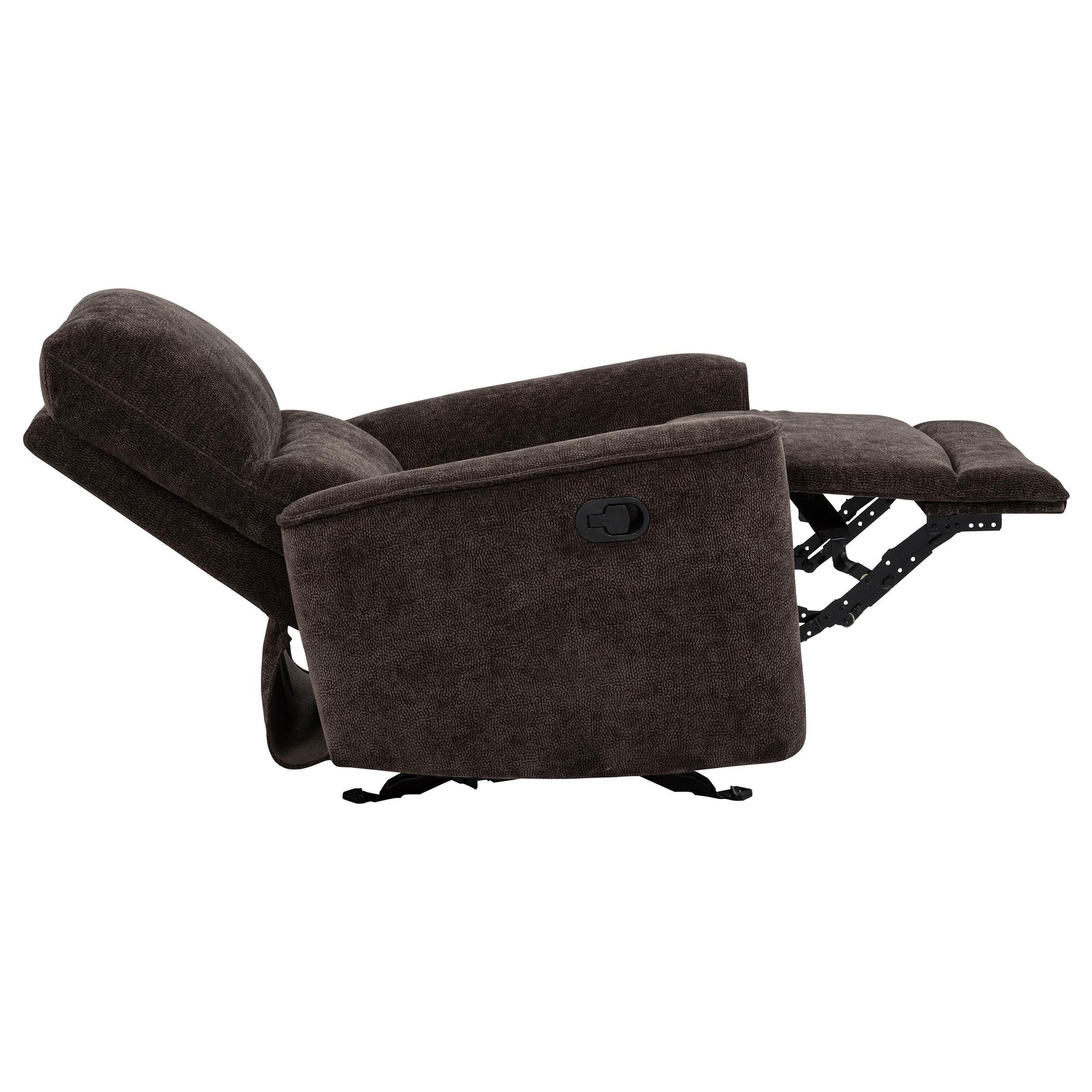 Dark brown reclining sofa full set in living room