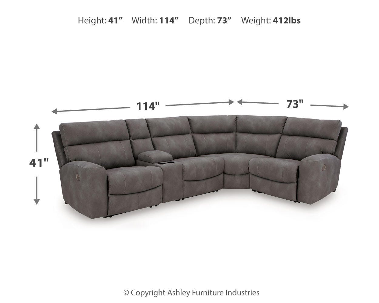 Next-Gen Durapella Slate Microfiber 5-Piece Power Reclining Sectional - image 22