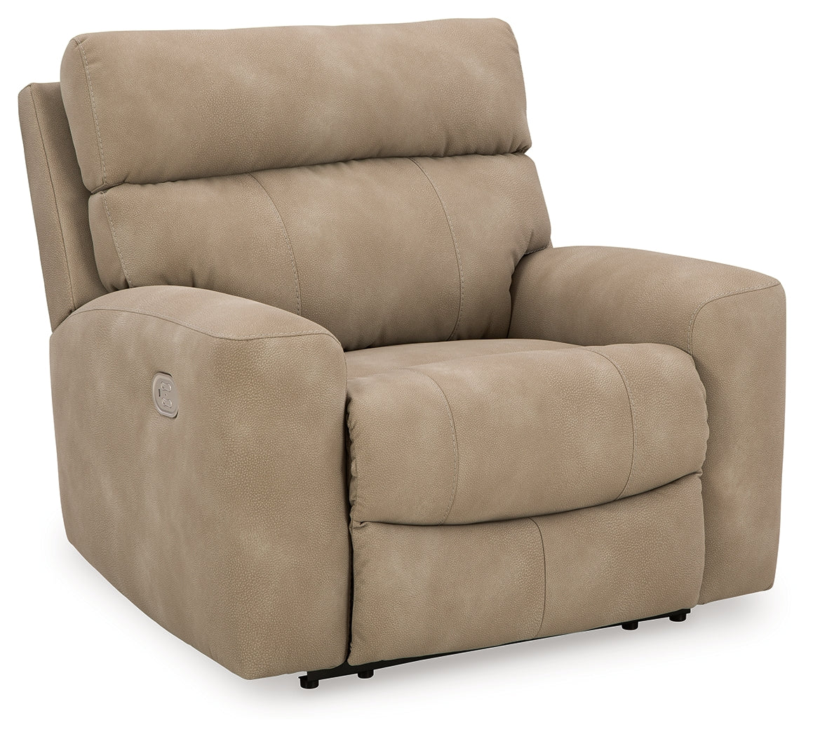 Side view of Next-Gen DuraPella Sand Microfiber Power Recliner
