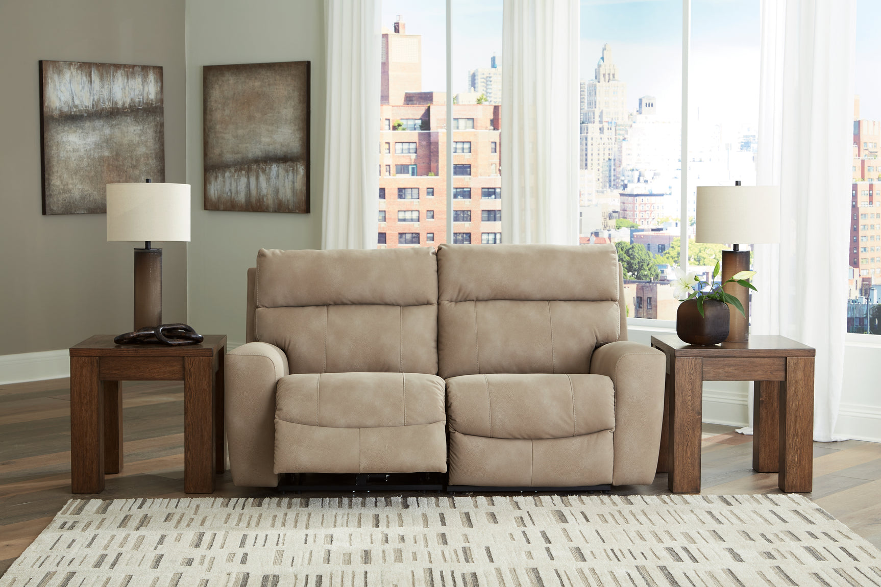 Next-Gen DuraPella sectional loveseat reclining position