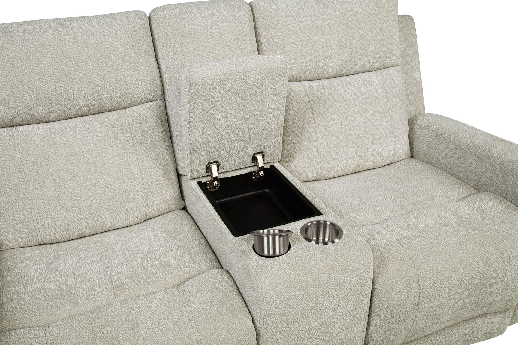 Loveseat cup holders and control buttons