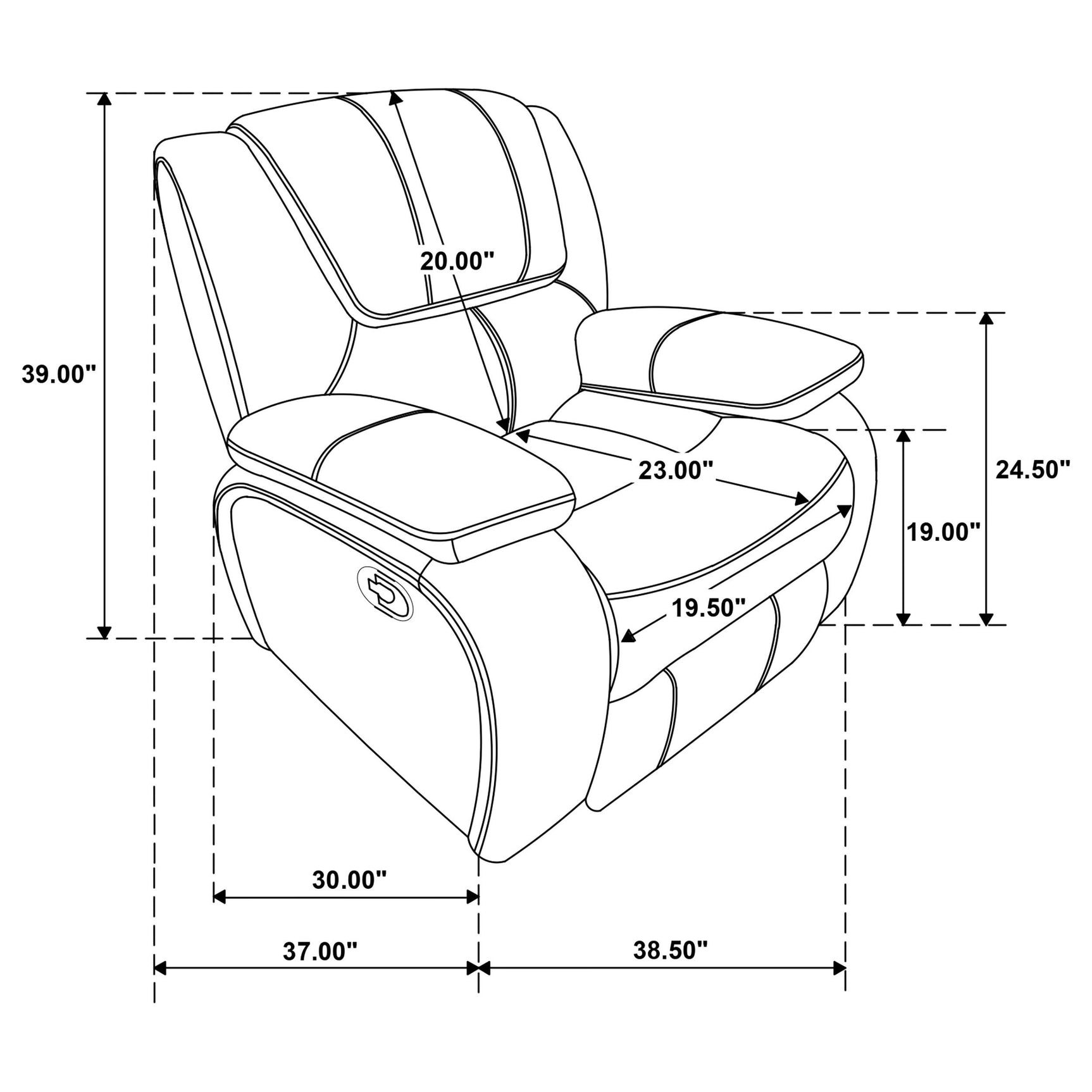 Camila 3-piece Upholstered Reclining Sofa Set White