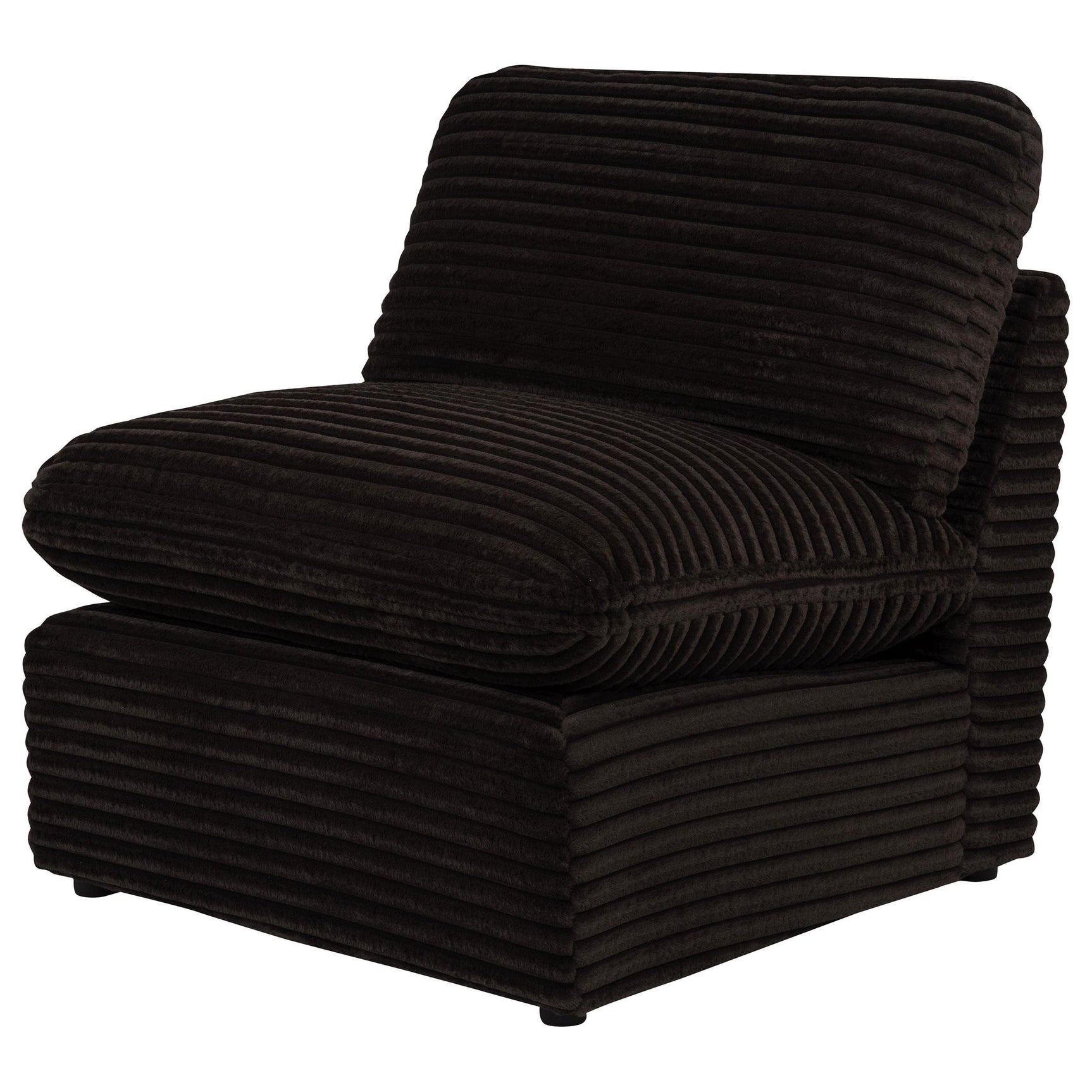 Collins Modular Armless Chair Chocolate Brown seating surface close-up