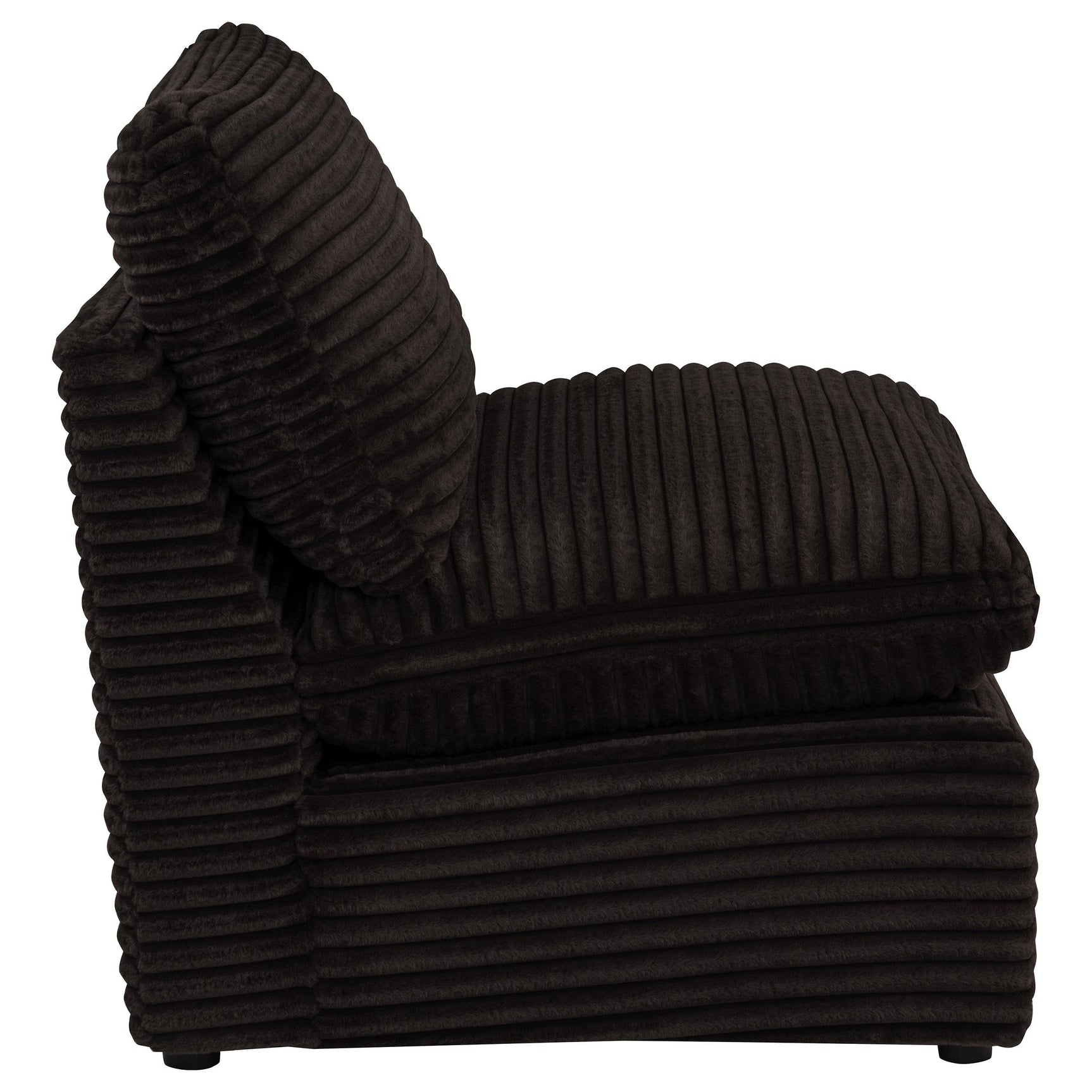 Collins Modular Armless Chair Chocolate Brown fabric texture