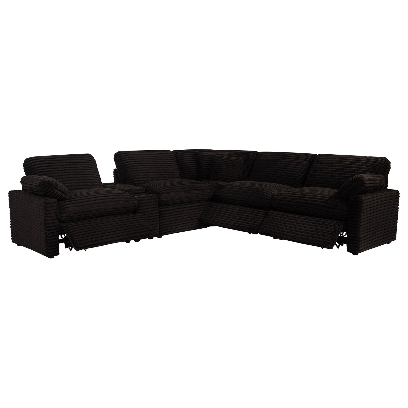 Sectional with stainless steel cup holders