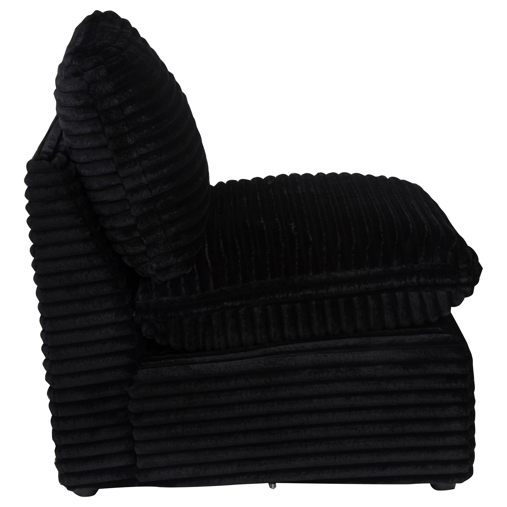 Detailed view of armrest and upholstery fabric