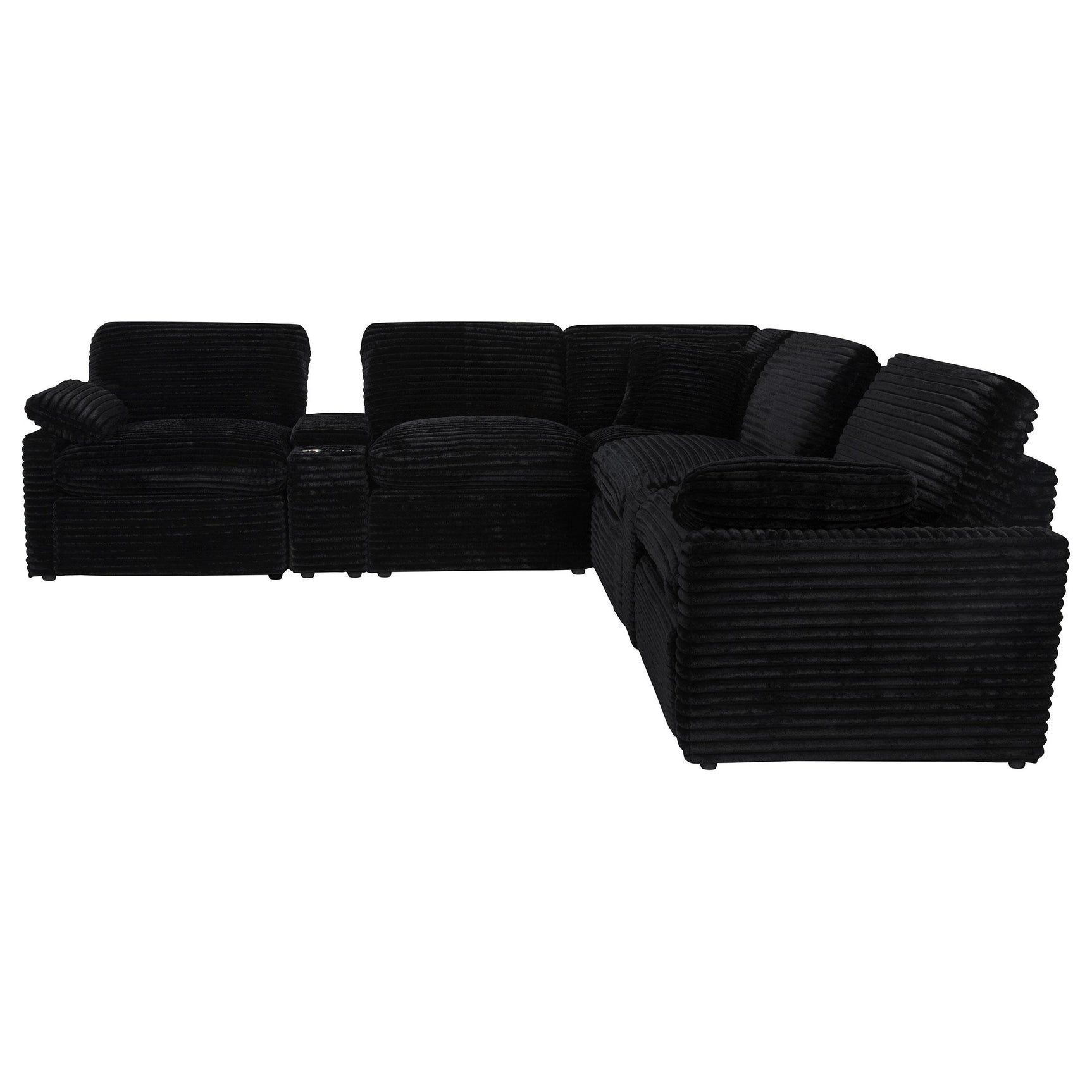 Collins sectional with cup holders close-up