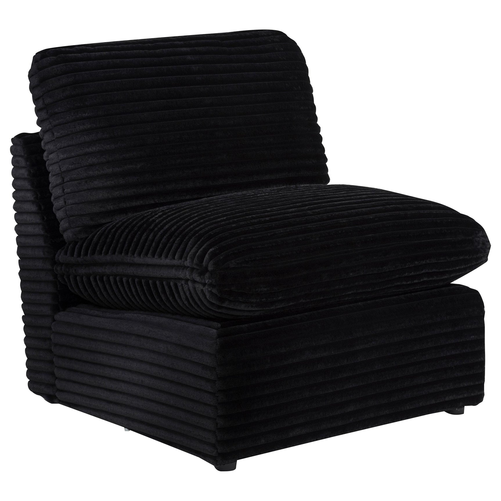 Back view of Collins power reclining sectional in black
