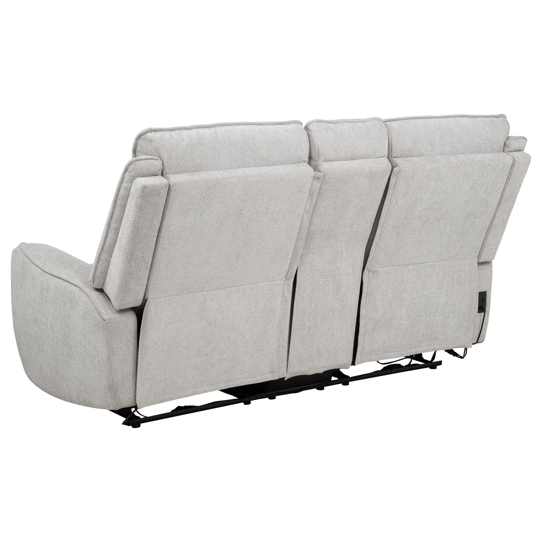 Metal frame structure under sofa cushion