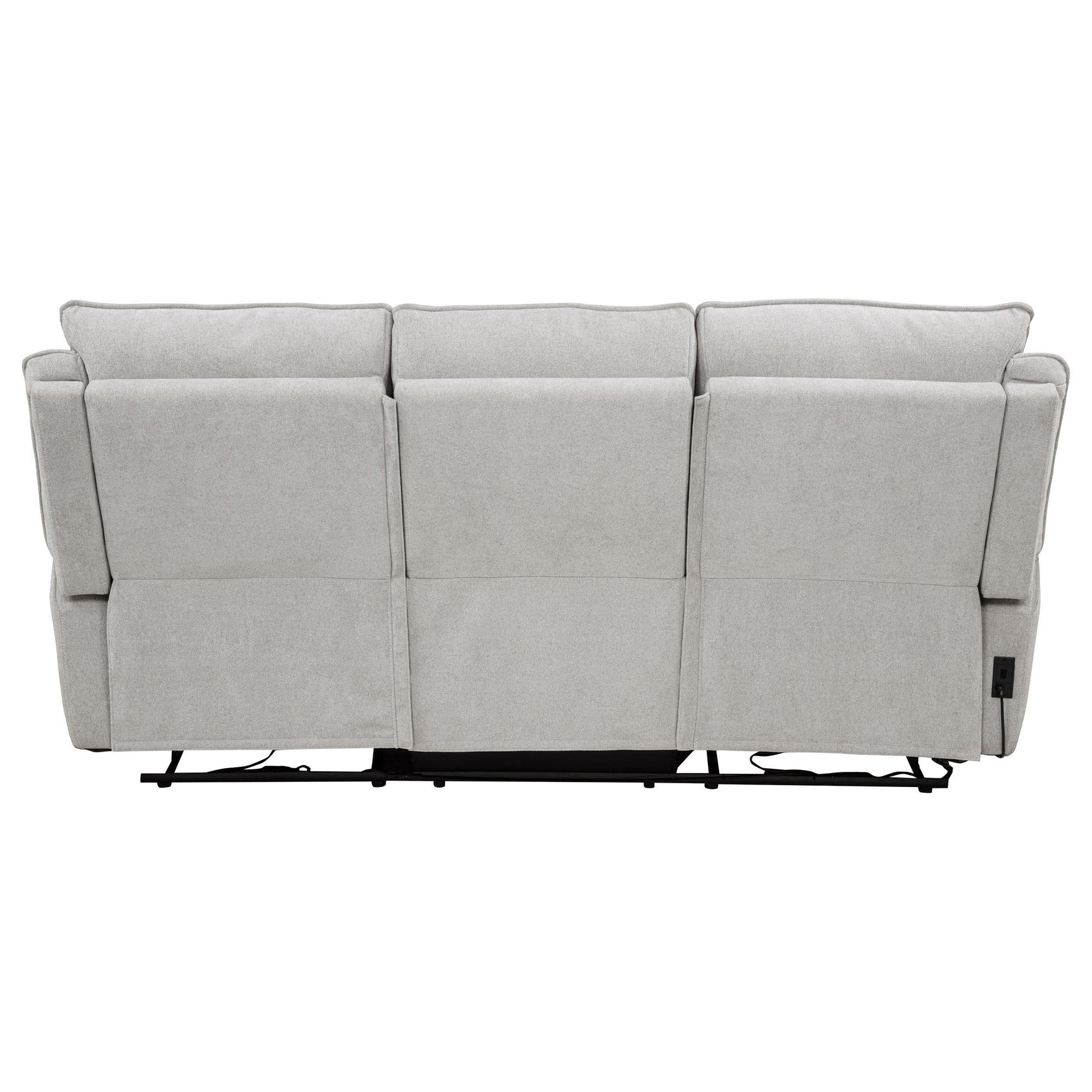 Metal and wood frame components of Sylmar sofa