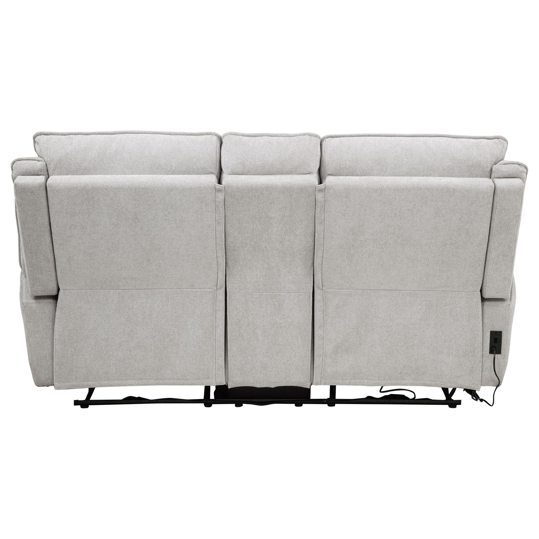 Back view of Sylmar chenille reclining loveseat