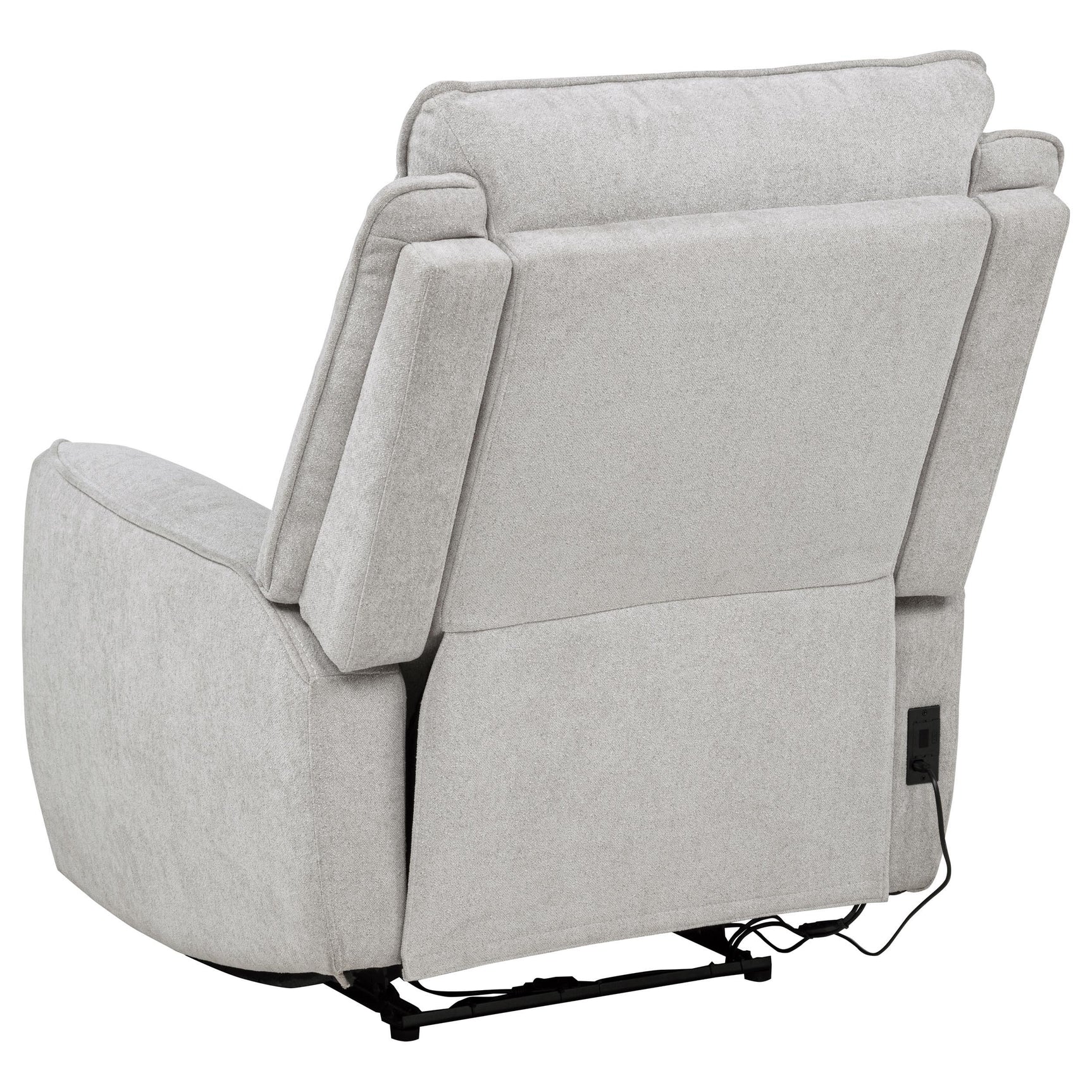 Back view of Sylmar Dove Grey Chenille Power Recliner