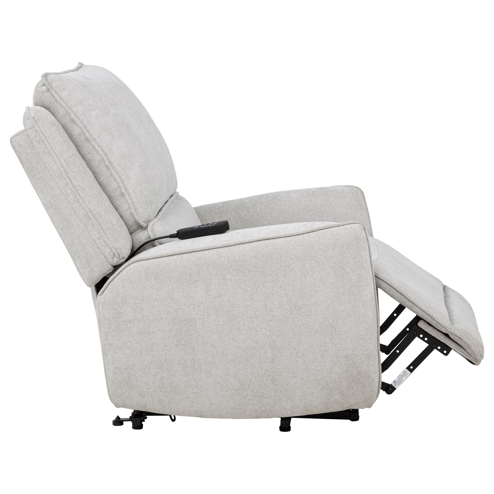 Profile view of recliner with lifted position