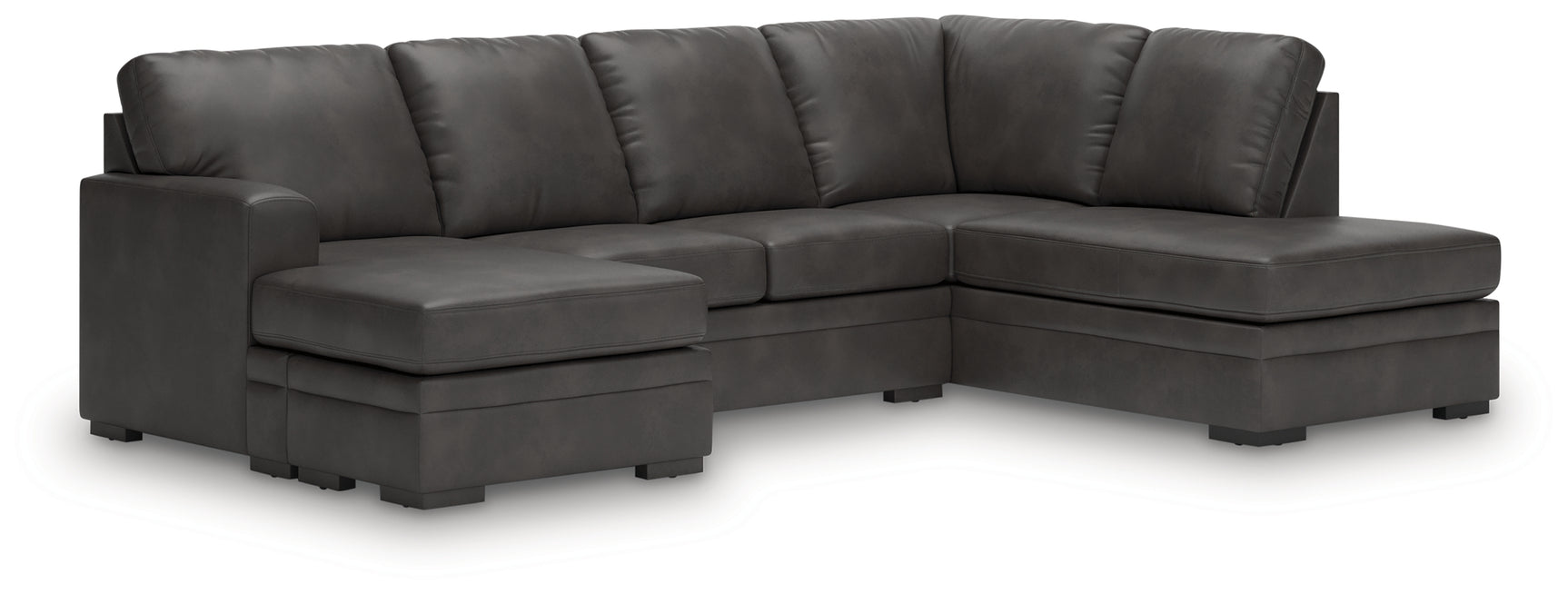 Side view of Lofton-Pike Shadow sectional sofa with chaise