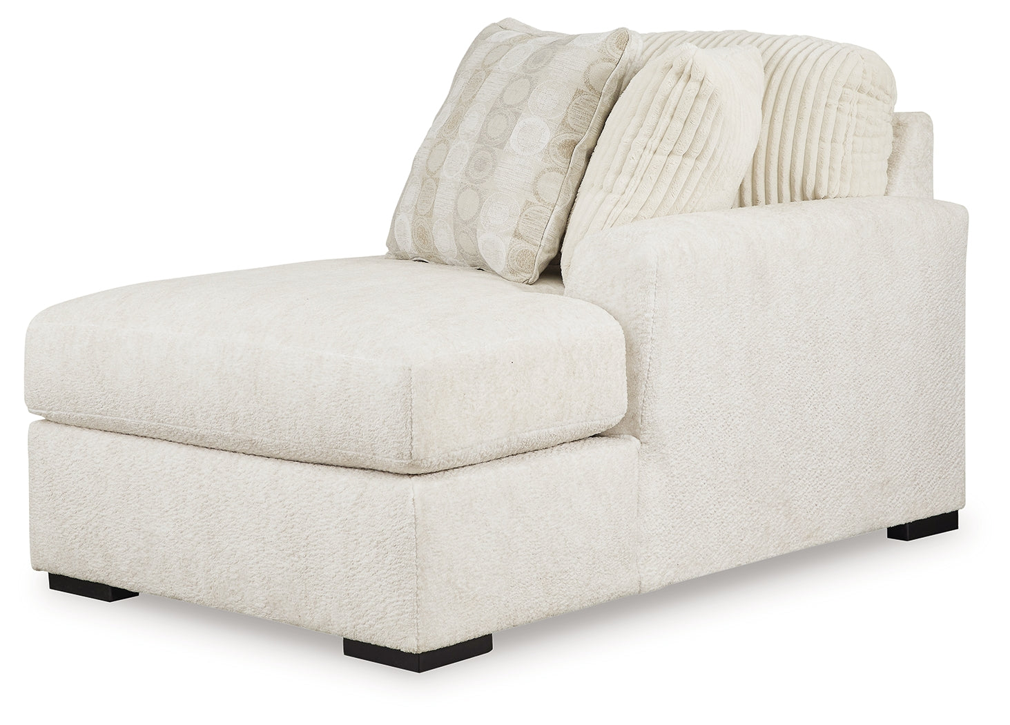Room view of ivory sectional with ottoman