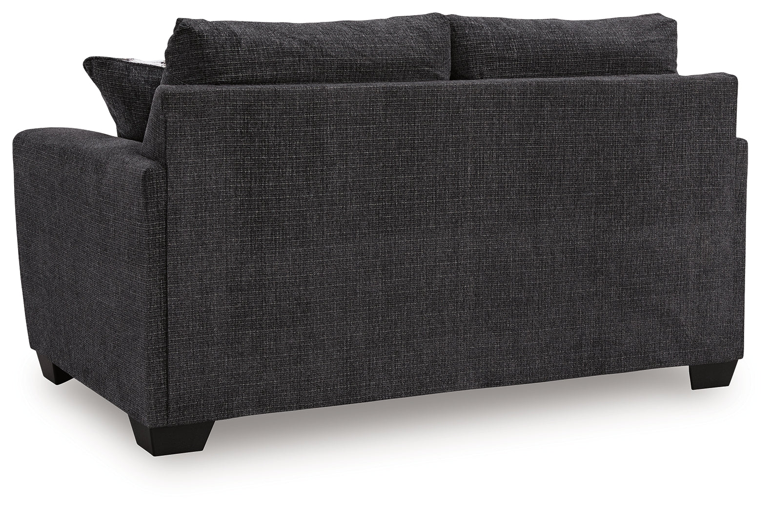 Loreo Ebony Chenille Loveseat side view