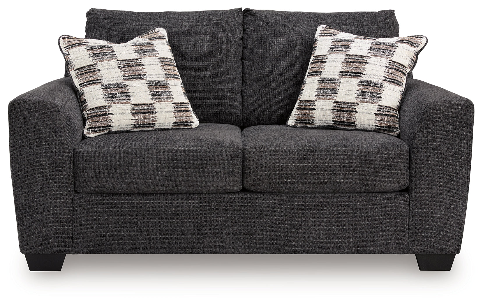 Loreo Ebony Chenille Loveseat back view