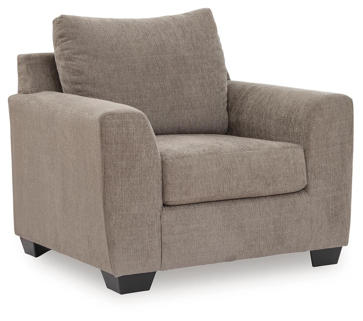 Loreo Truffle Chenille Chair angled view