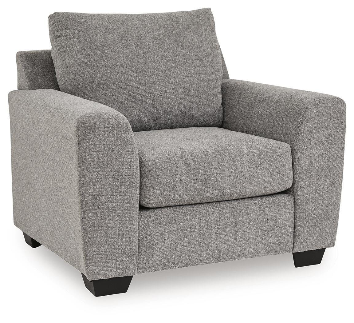 Loreo Flint Chenille Chair angled view