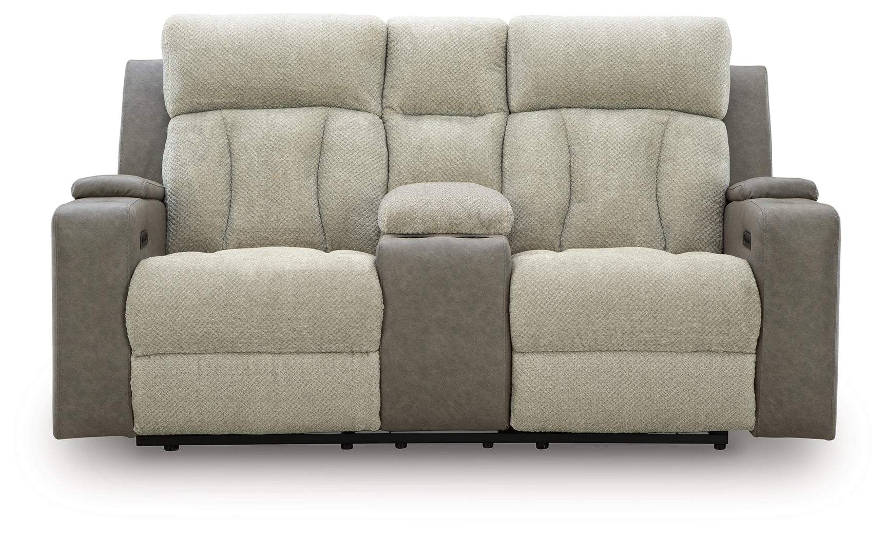 Head-on view of WhipLash power reclining loveseat