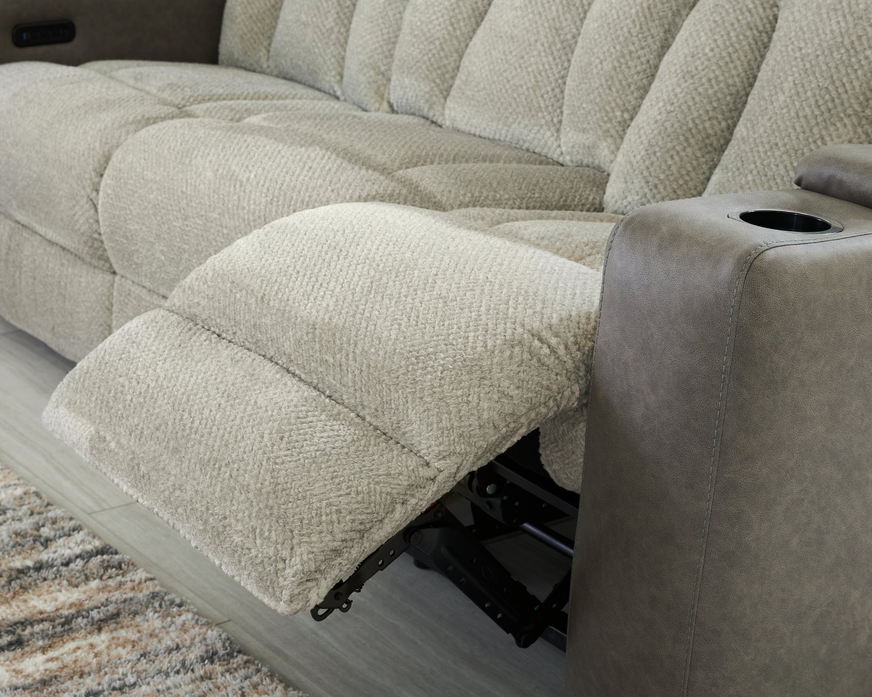 Console arm with storage and cup holders