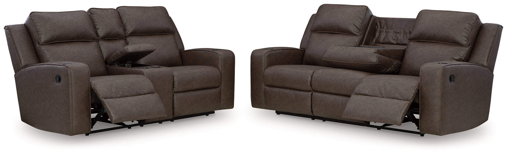 Lavenhorne Umber loveseat reclining feature