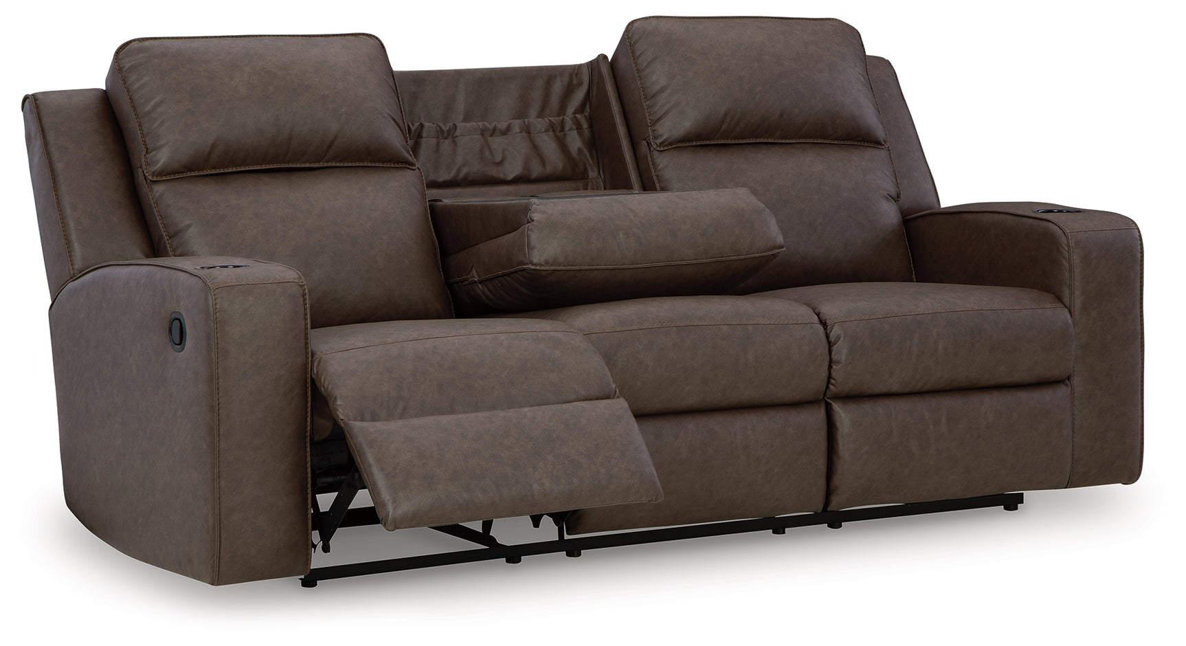 Lavenhorne Umber reclining sofa, loveseat, and recliner set