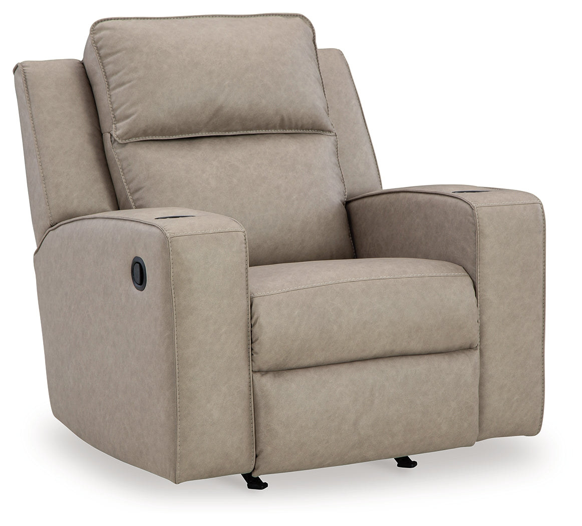 Lavenhorne Pebble recliner stitching close-up