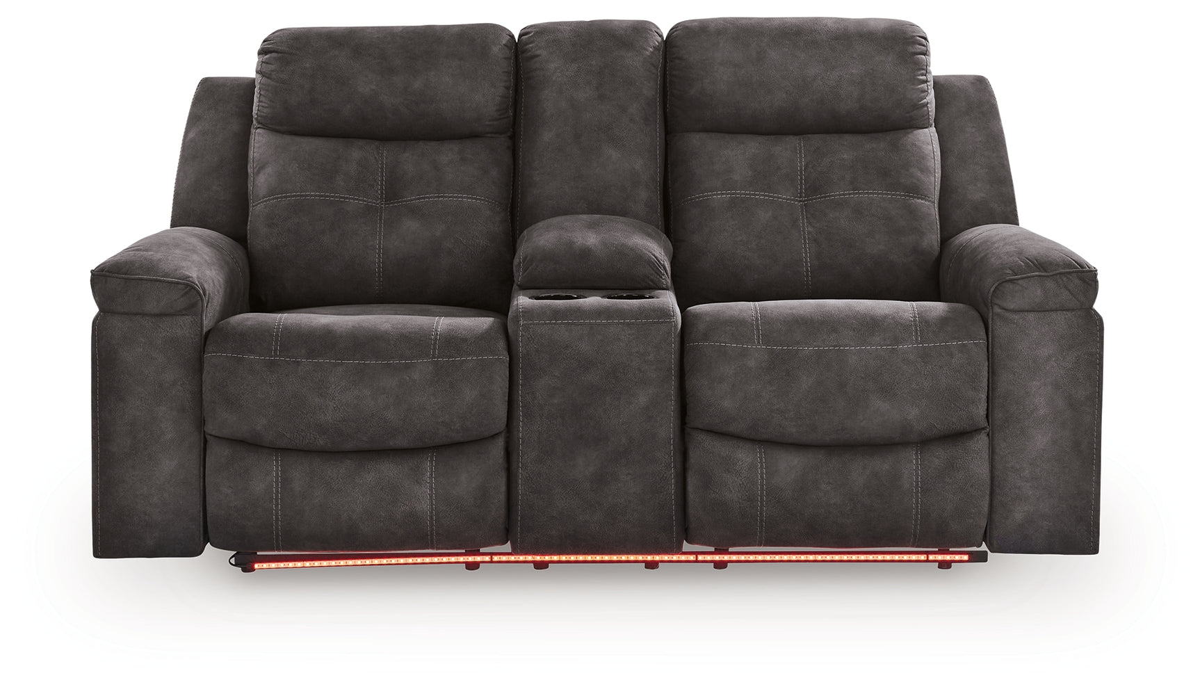 Brysonview loveseat LED lighting red color on front