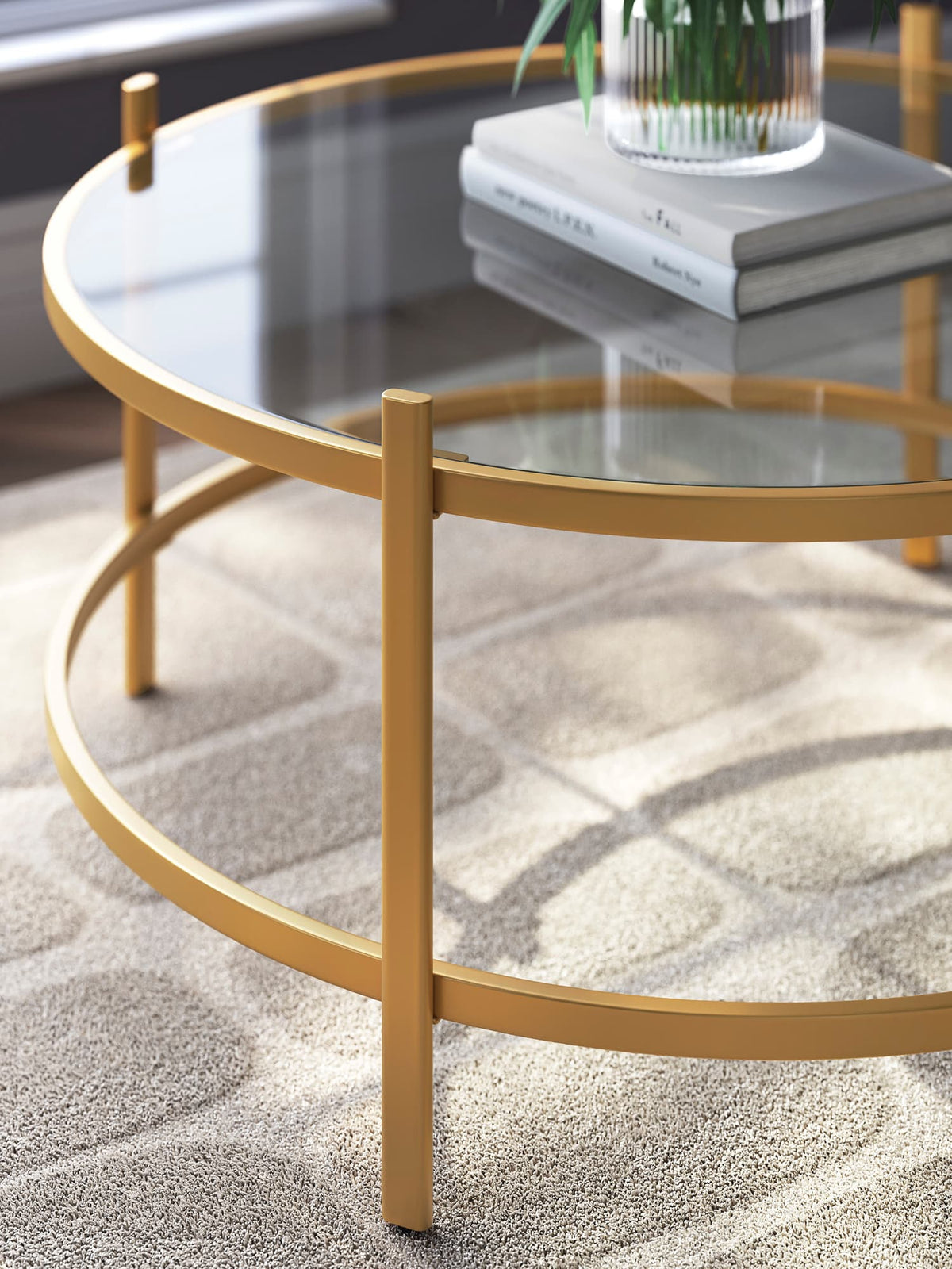Gold Coffee Table with Two End Tables — product image 3