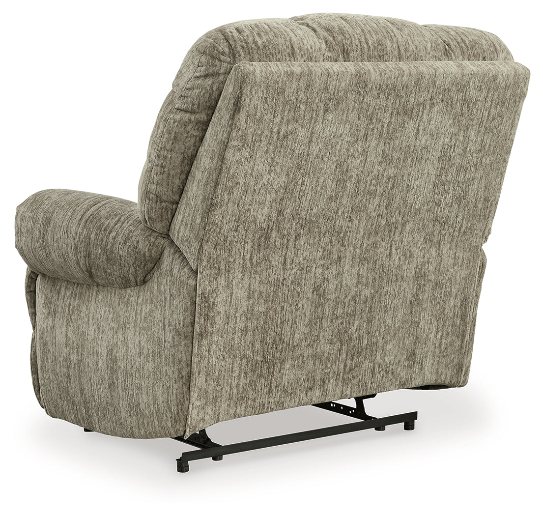 Back view of Movie Man Taupe Velvet Recliner