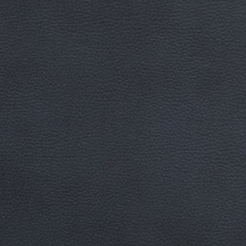 Close-up side swatch of sapphire faux leather upholstery