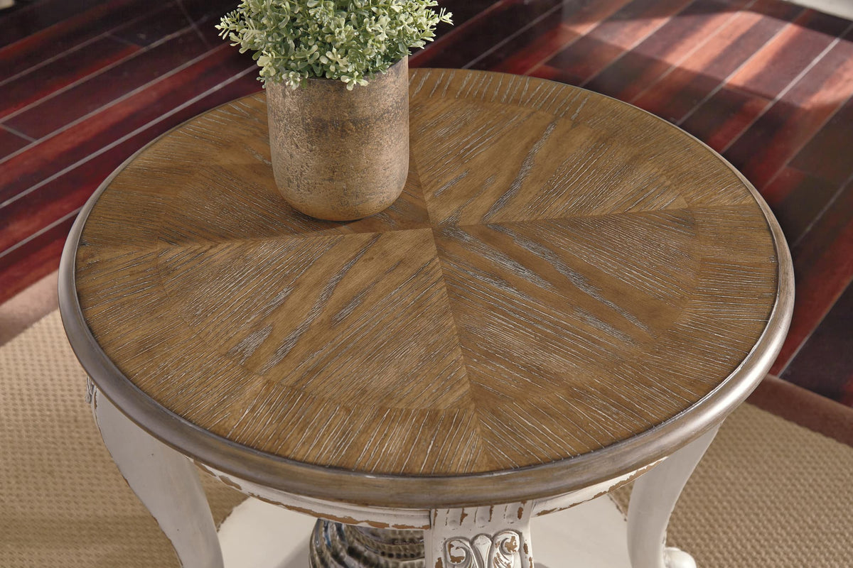 Realyn White/Brown Coffee Table with 1 End Table — product image 10