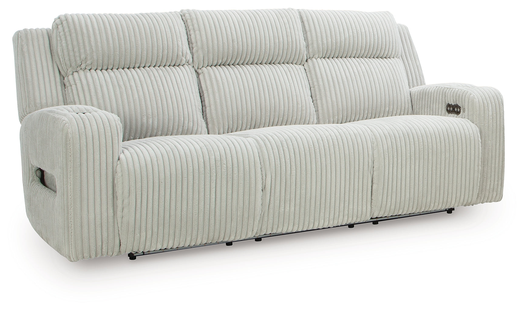 Forest Lake sofa side angle with recliner closed