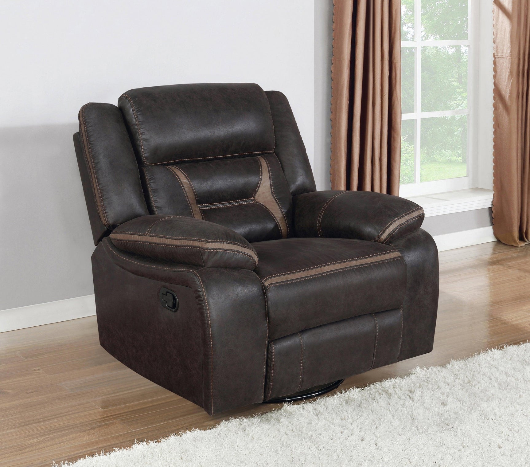Greer Upholstered Tufted Back Glider Recliner 651356 - Ella Furniture