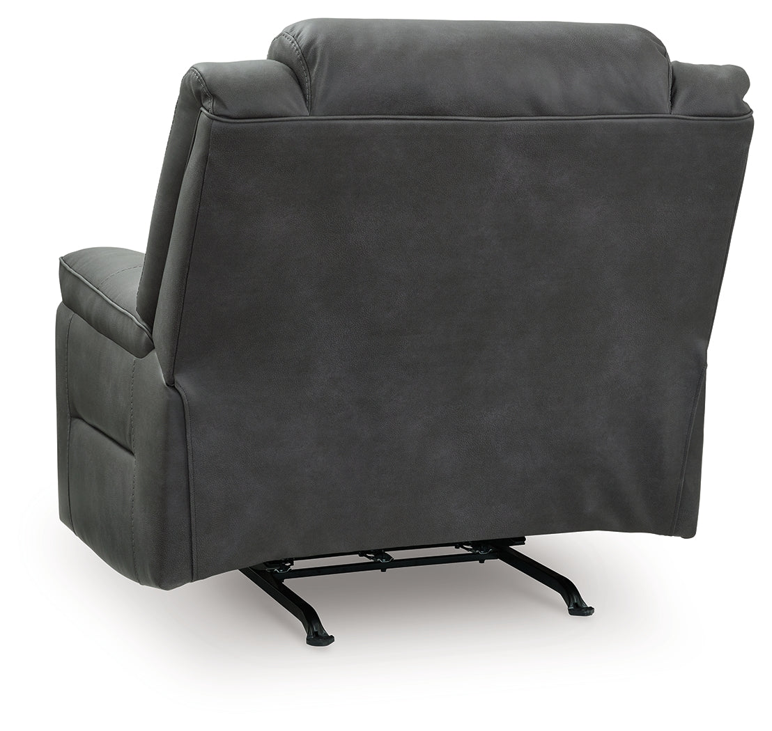 Back side of Status Check Shadow recliner reclined