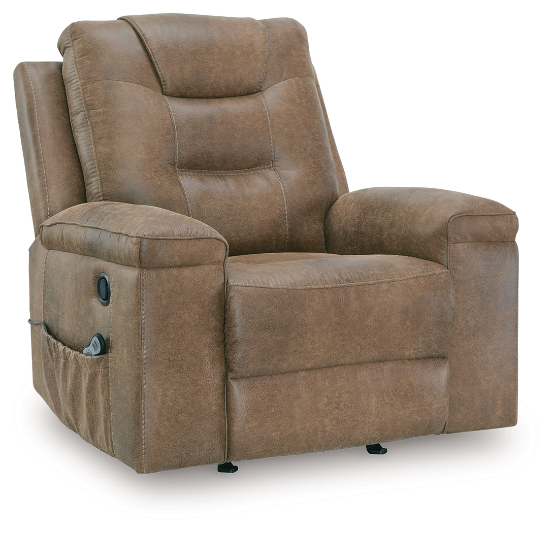 Stockworth Earth Faux Leather Recliner side view