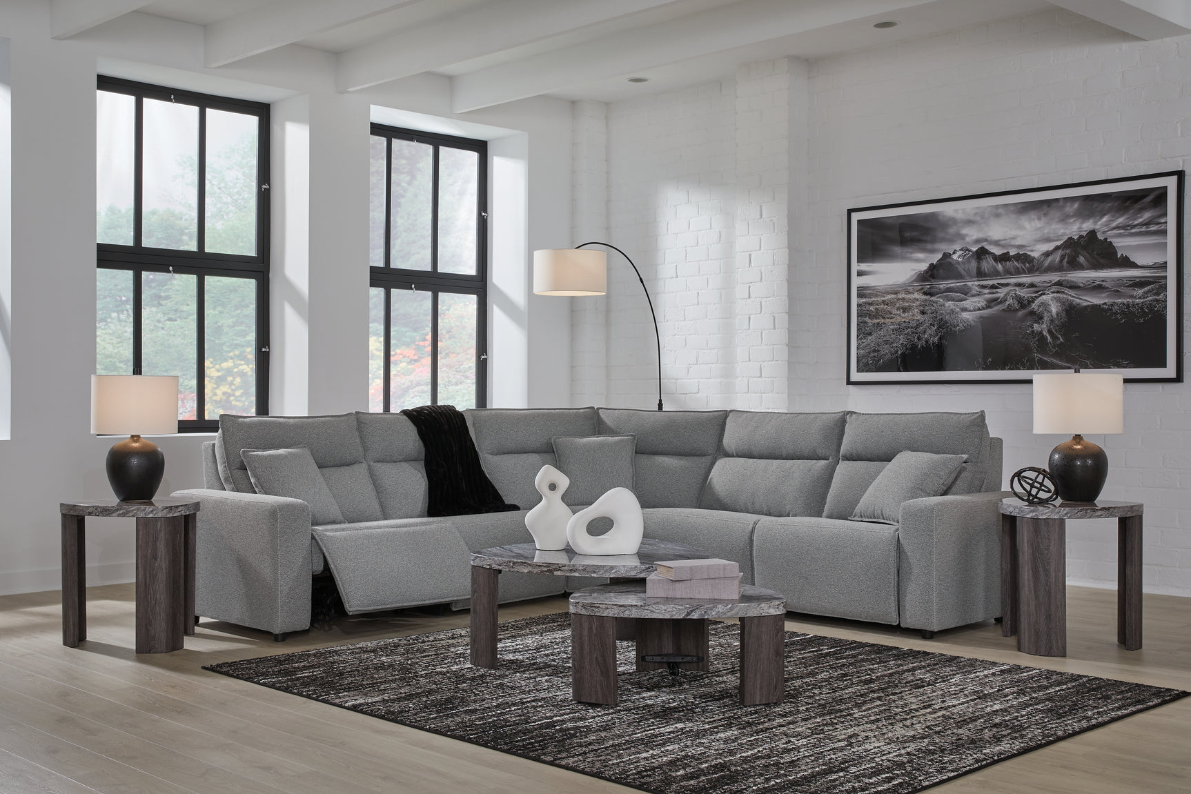 Power armless recliner sectional piece