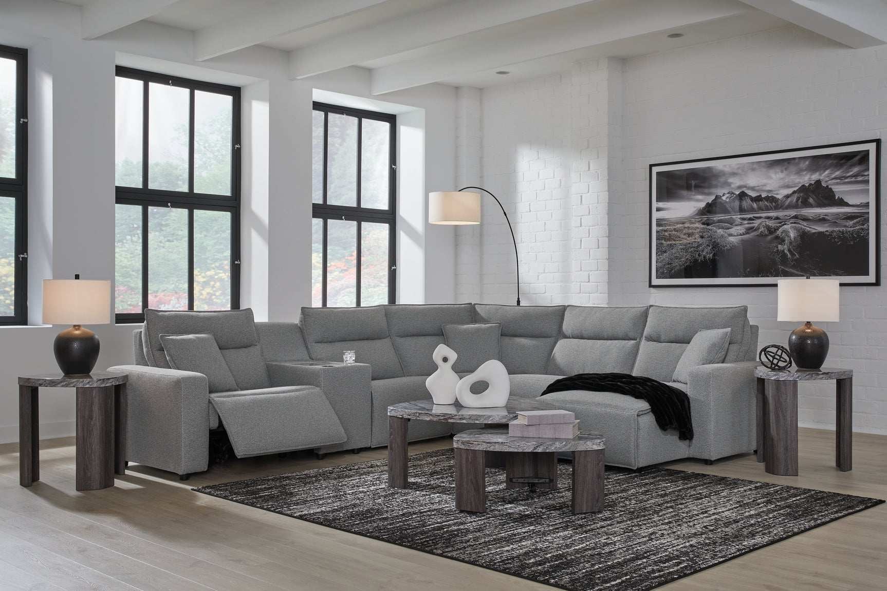Power recliner with adjustable Easy View headrest